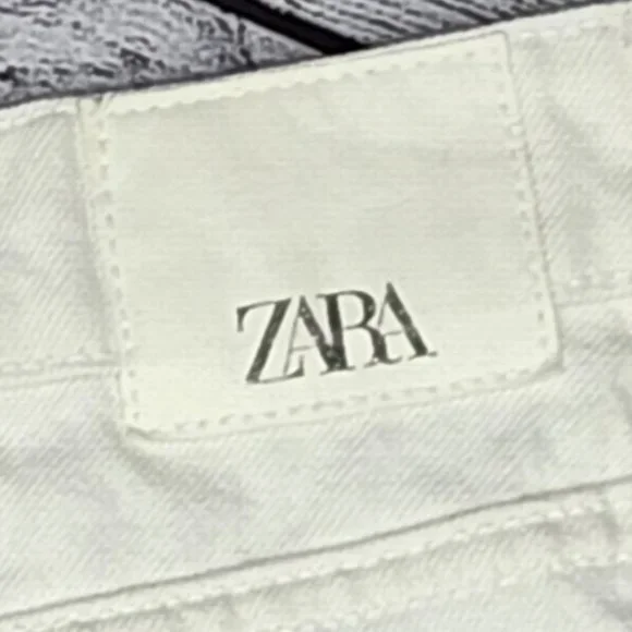 Zara Denim Skirt White Distressed, Size S - Picture 3 of 13